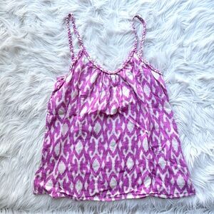 GAP linen blend purple pink braided straps flowy tank top blouse women’s XS